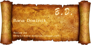 Bana Dominik névjegykártya